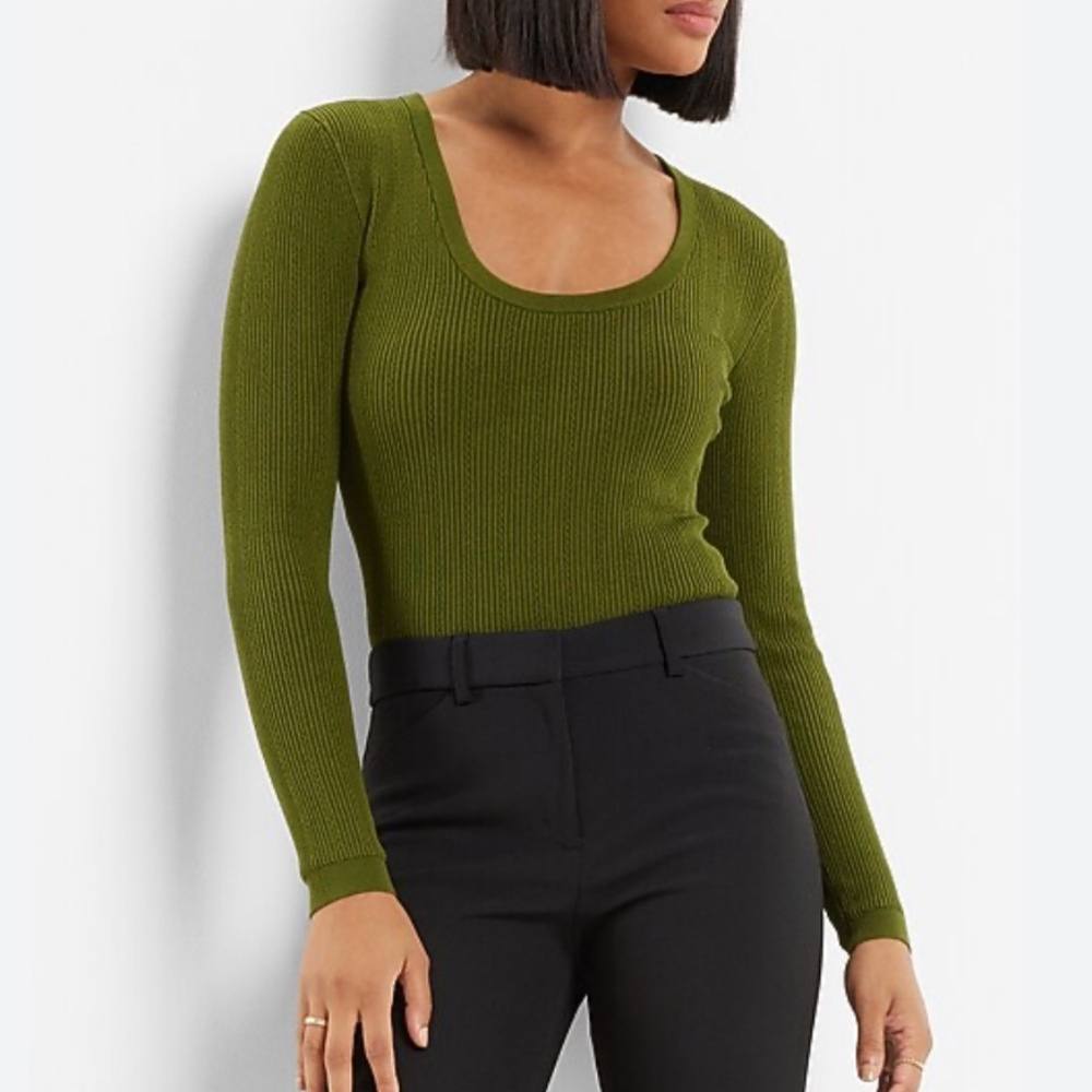 Express Scoop Neck Long Sleeve Bodysuit